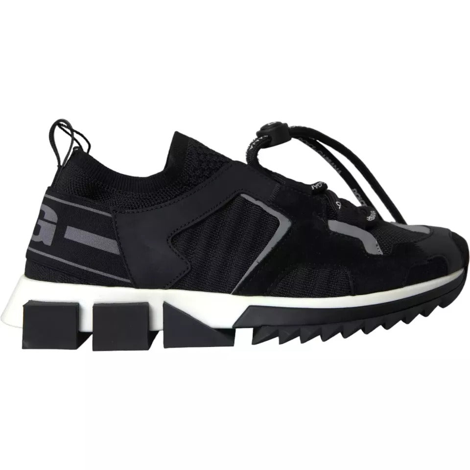 Dolce &amp; Gabbana Sort Hvid Logo Sorrento Herre Sneakers Sko