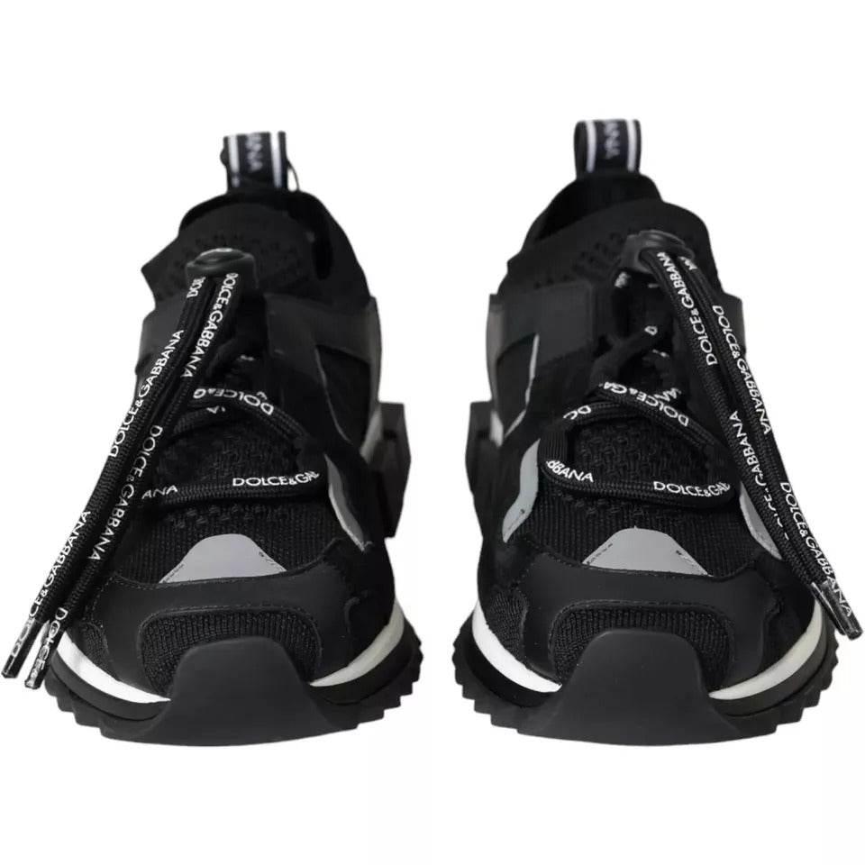 Dolce & Gabbana Black White Logo Sorrento Mens Sneakers Shoes - Hilstor