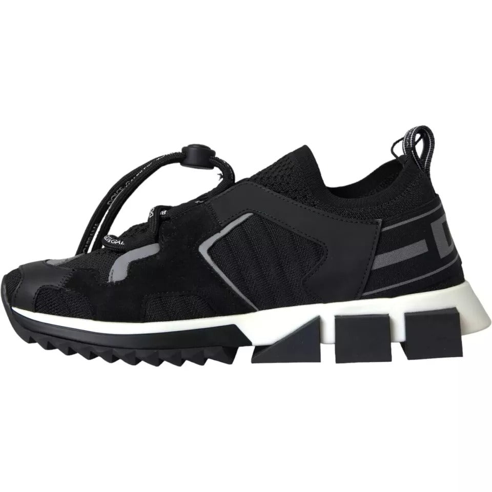 Dolce &amp; Gabbana Sort Hvid Logo Sorrento Herre Sneakers Sko