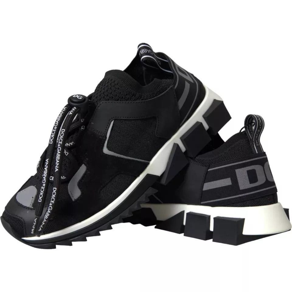 Dolce &amp; Gabbana Sort Hvid Logo Sorrento Herre Sneakers Sko