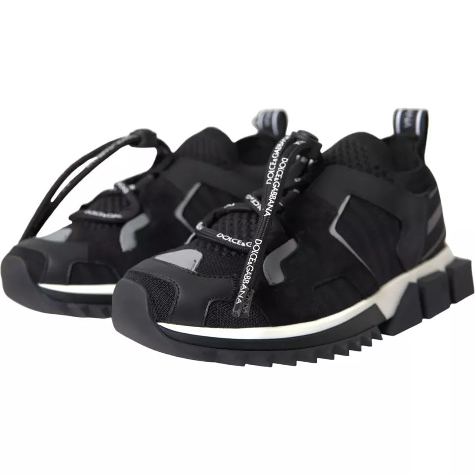Dolce &amp; Gabbana Sort Hvid Logo Sorrento Herre Sneakers Sko