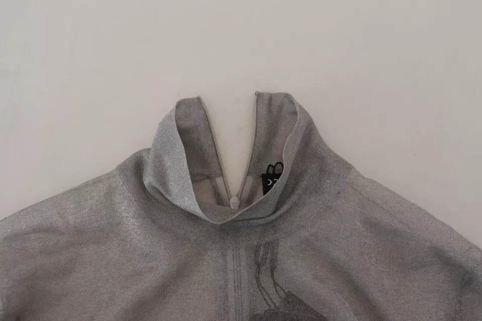 Dolce & Gabbana Gray See Through Turtleneck Pullover Sweater - Hilstor