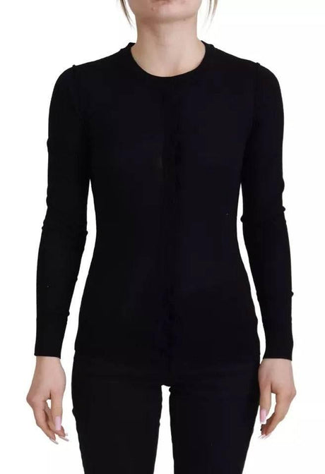 Dolce & Gabbana Black Crewneck Long Sleeves Pullover Sweater - Hilstor