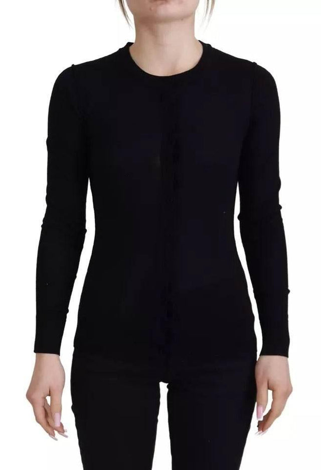Dolce & Gabbana Black Crewneck Long Sleeves Pullover Sweater - Hilstor