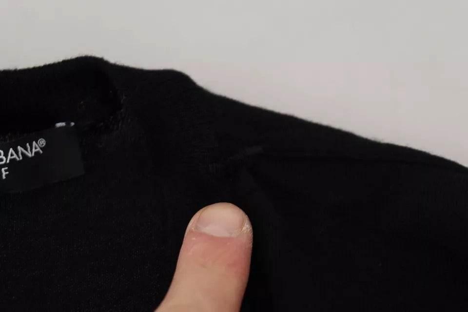 Dolce & Gabbana Black Crewneck Long Sleeves Pullover Sweater - Hilstor