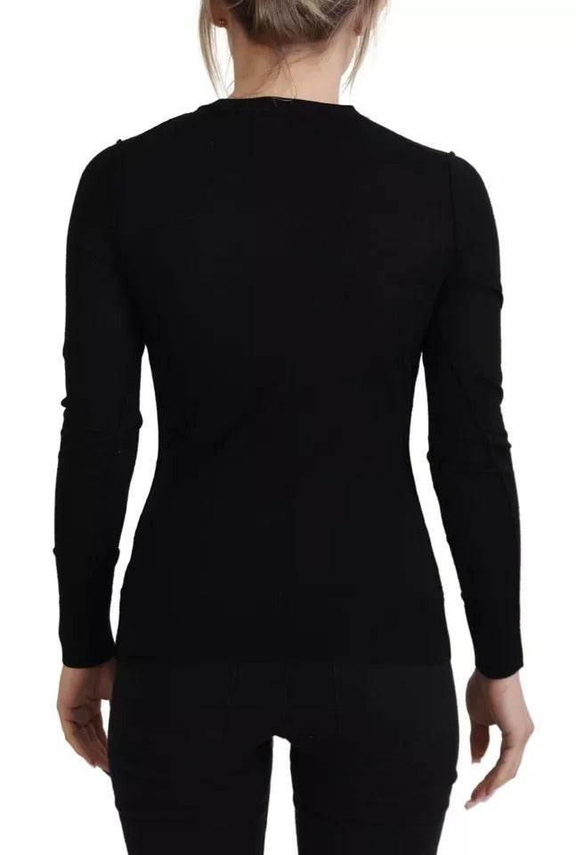 Dolce & Gabbana Black Crewneck Long Sleeves Pullover Sweater - Hilstor