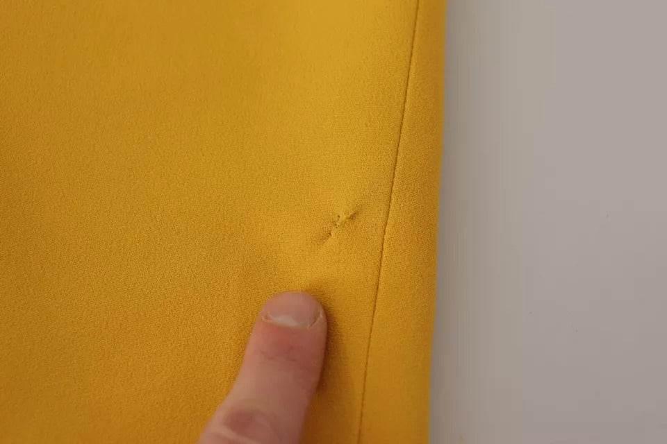 Dolce & Gabbana Yellow Viscose Sleeveless Sheath Midi Dress - Hilstor