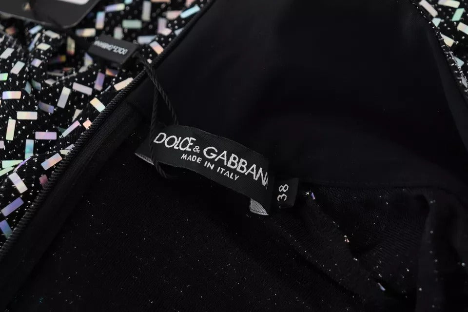 Dolce &amp; Gabbana sort udsmykket nylon Bodycon mini kjole