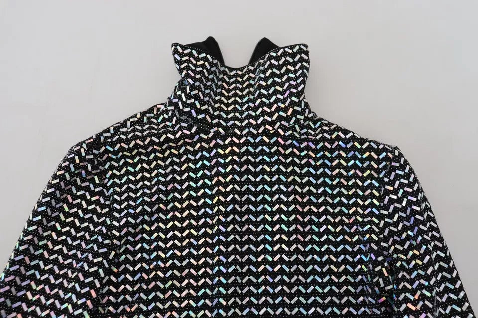 Dolce &amp; Gabbana sort udsmykket nylon Bodycon mini kjole