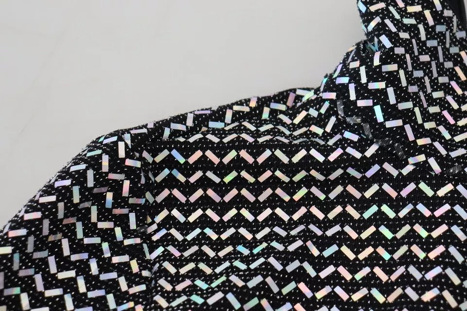 Dolce &amp; Gabbana sort udsmykket nylon Bodycon mini kjole