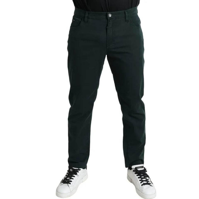 Dolce & Gabbana Green Cotton Stretch Skinny Men Denim Jeans - Hilstor