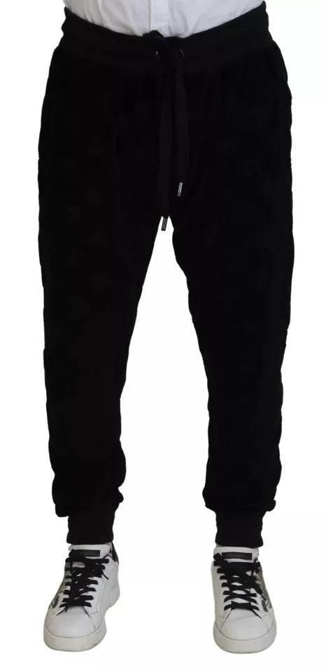 Dolce & Gabbana Black Cotton Skinny Jogger Sweatpants Pants - Hilstor