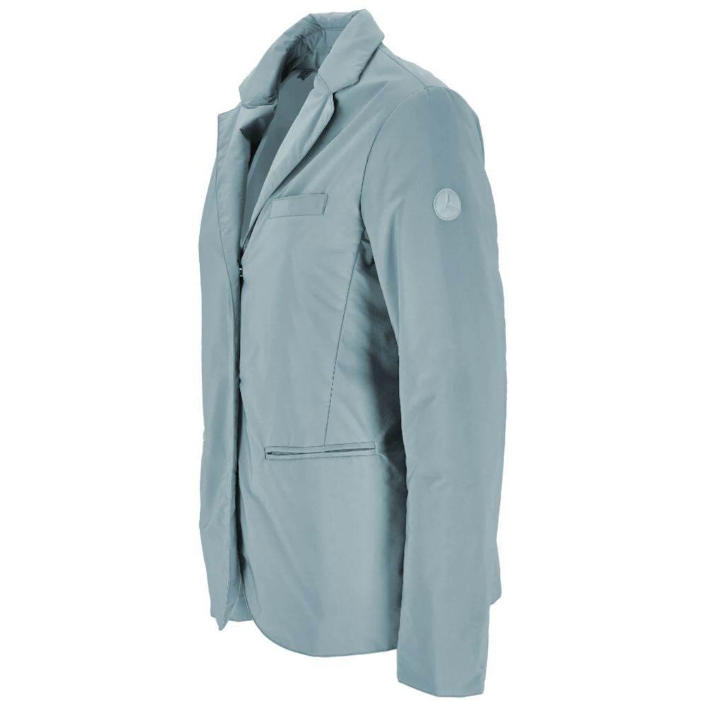 People Of Shibuya Light Blue Polyester Jackets & Coat - Hilstor