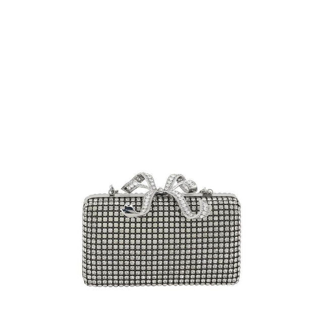 Self-Portrait Silver Crystal Box Clutch Bag - Hilstor
