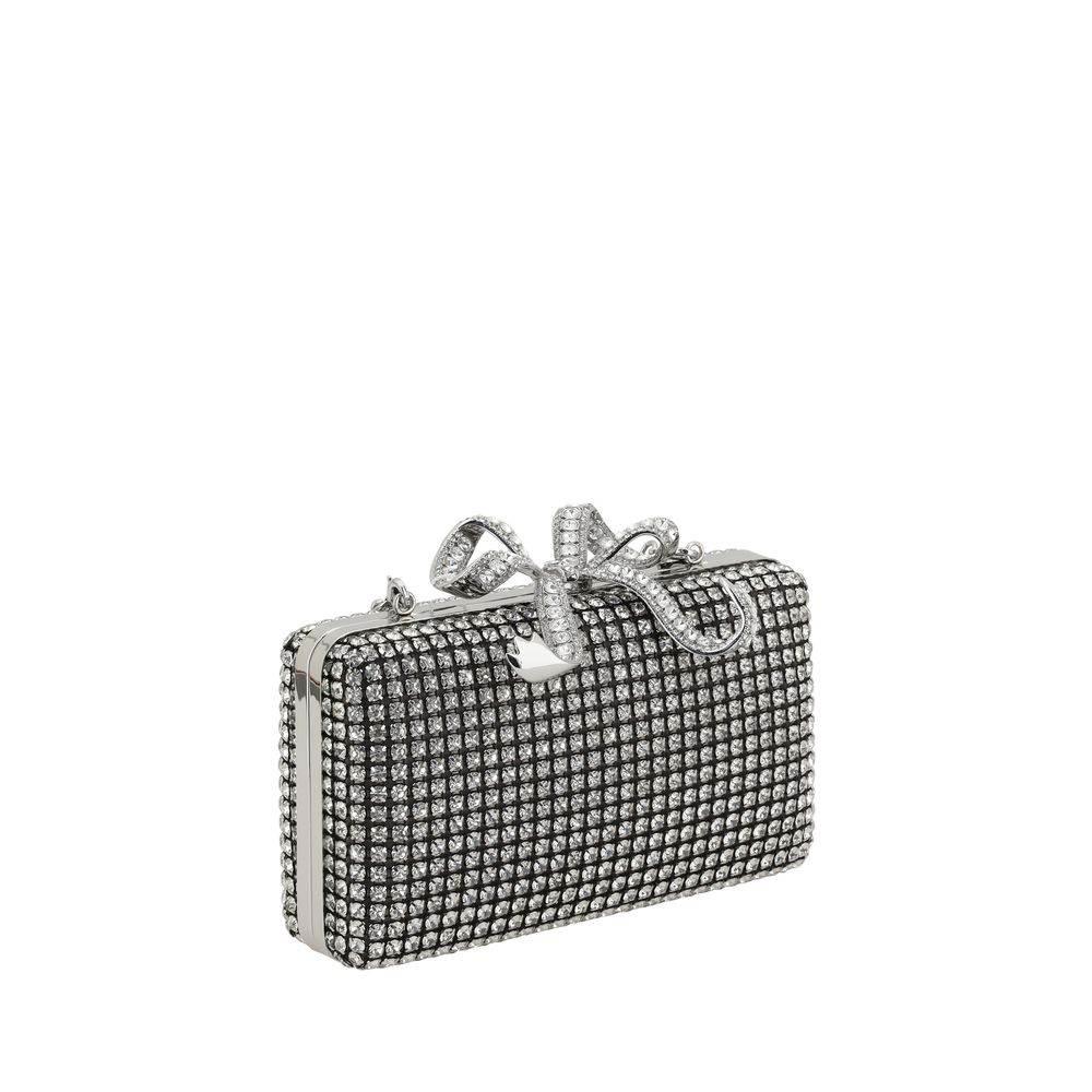 Self-Portrait Silver Crystal Box Clutch Bag - Hilstor