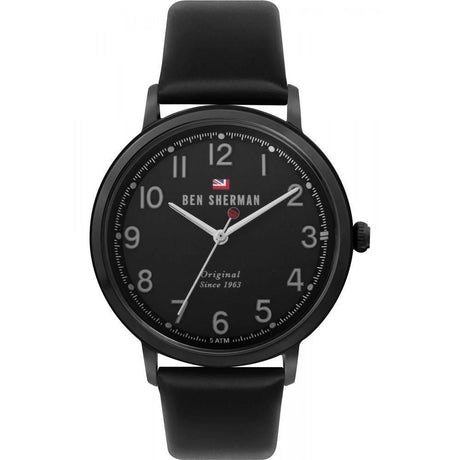 Ben Sherman Black Leather Watch - Hilstor