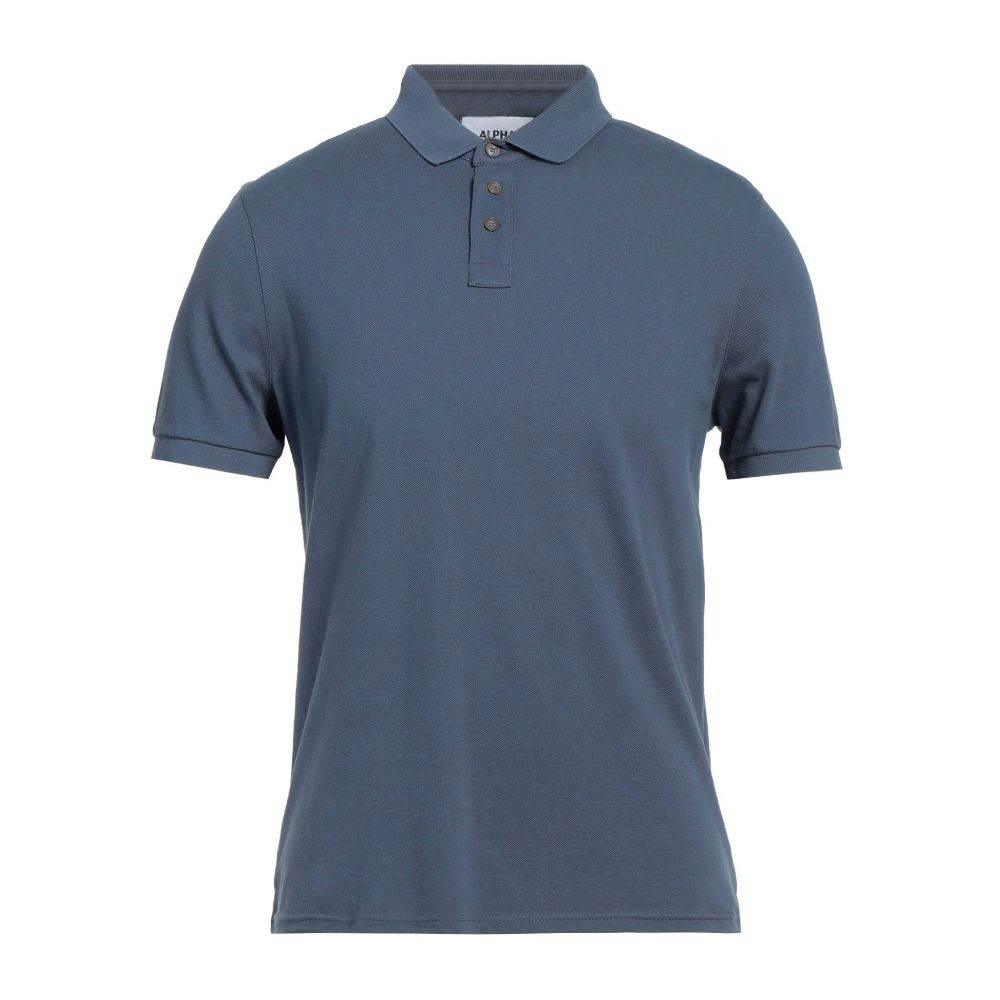 Alpha Studio Blue Cotton Polo Shirt - Hilstor