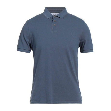 Alpha Studio Blue Cotton Polo Shirt - Hilstor