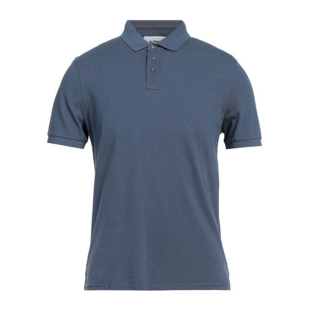 Alpha Studio Blue Cotton Polo Shirt - Hilstor