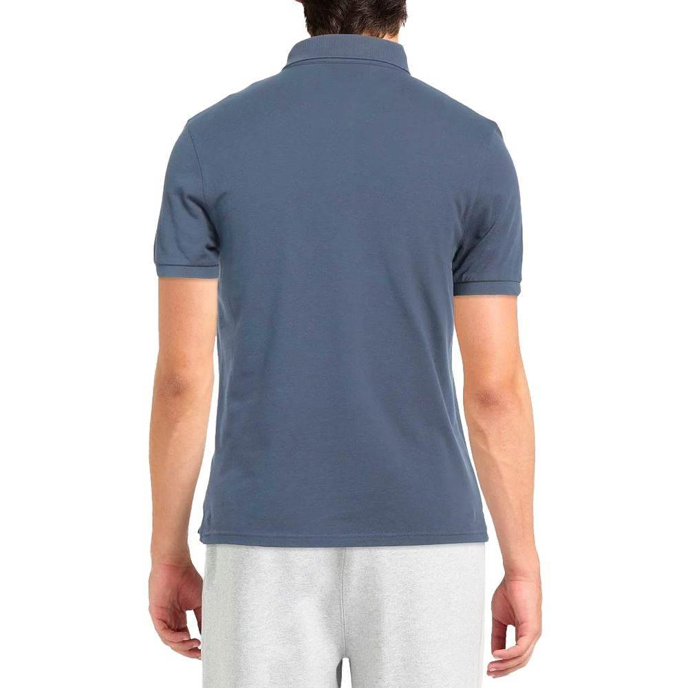 Alpha Studio Blue Cotton Polo Shirt - Hilstor