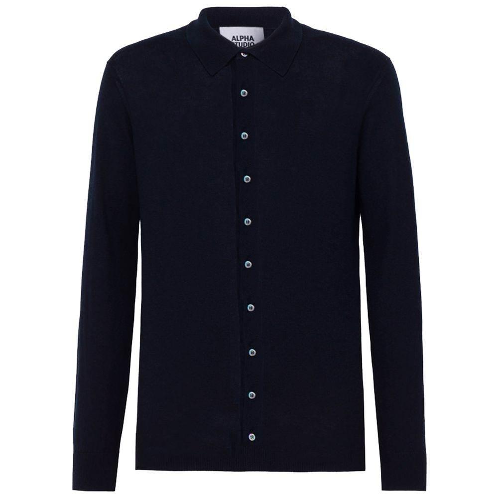 Alpha Studio Blue Cotton Shirt - Hilstor
