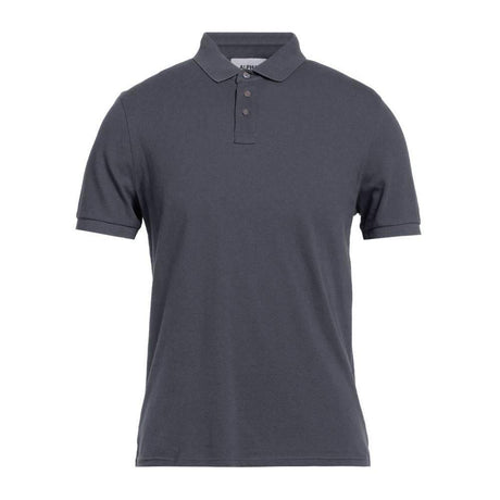 Alpha Studio Gray Cotton Polo Shirt - Hilstor