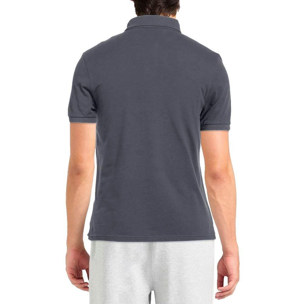 Alpha Studio Gray Cotton Polo Shirt - Hilstor