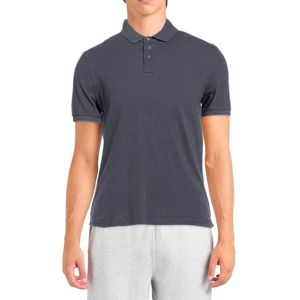 Alpha Studio Gray Cotton Polo Shirt - Hilstor