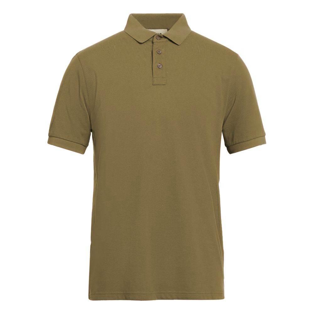 Alpha Studio Green Cotton Polo Shirt - Hilstor