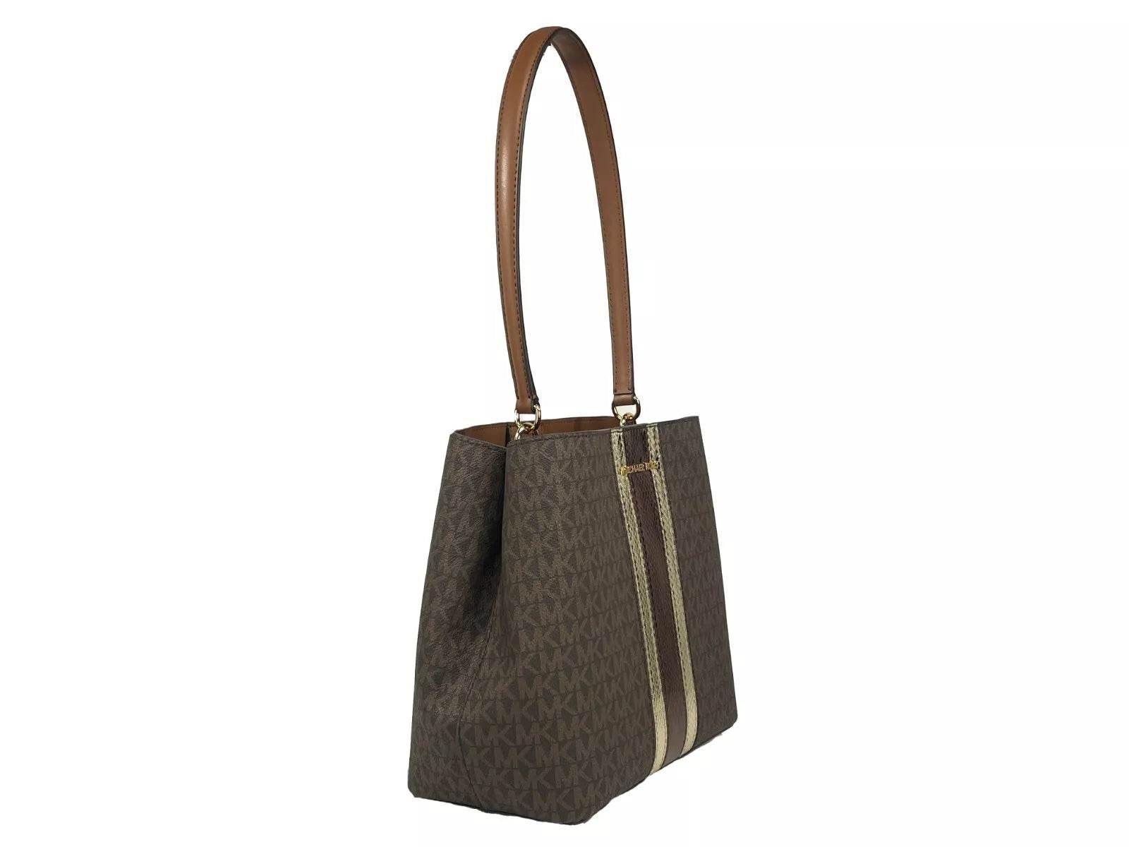 Michael Kors Medium Pratt Bucket Shoulder Bag Purse Brown - Hilstor
