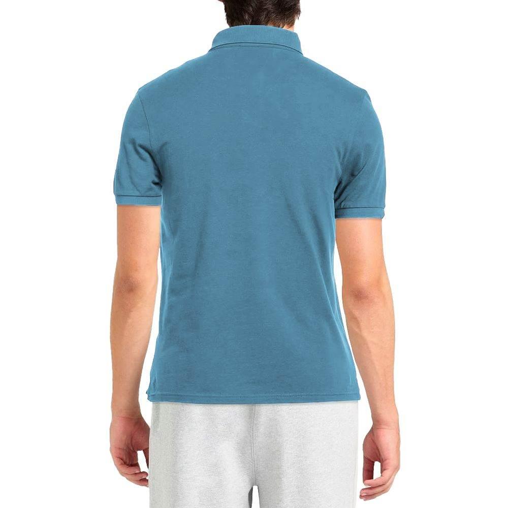 Alpha Studio Light Blue Cotton Men Polo Shirt - Hilstor