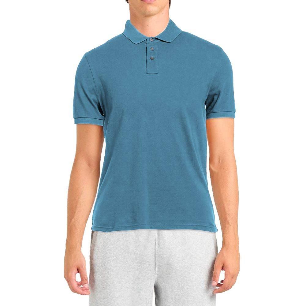 Alpha Studio Light Blue Cotton Men Polo Shirt - Hilstor
