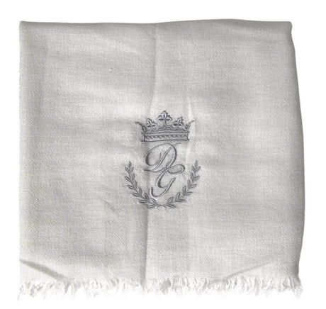 Dolce & Gabbana Gray Cashmere Wrap Shawl Fringe Scarf - Hilstor