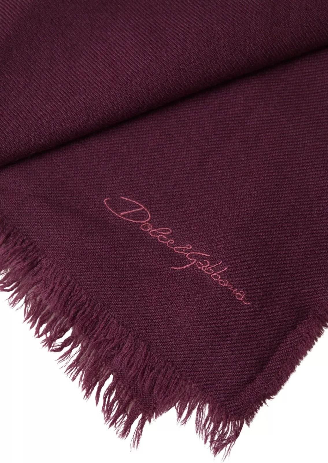 Dolce & Gabbana Purple Cashmere Knit Wrap Shawl Scarf - Hilstor