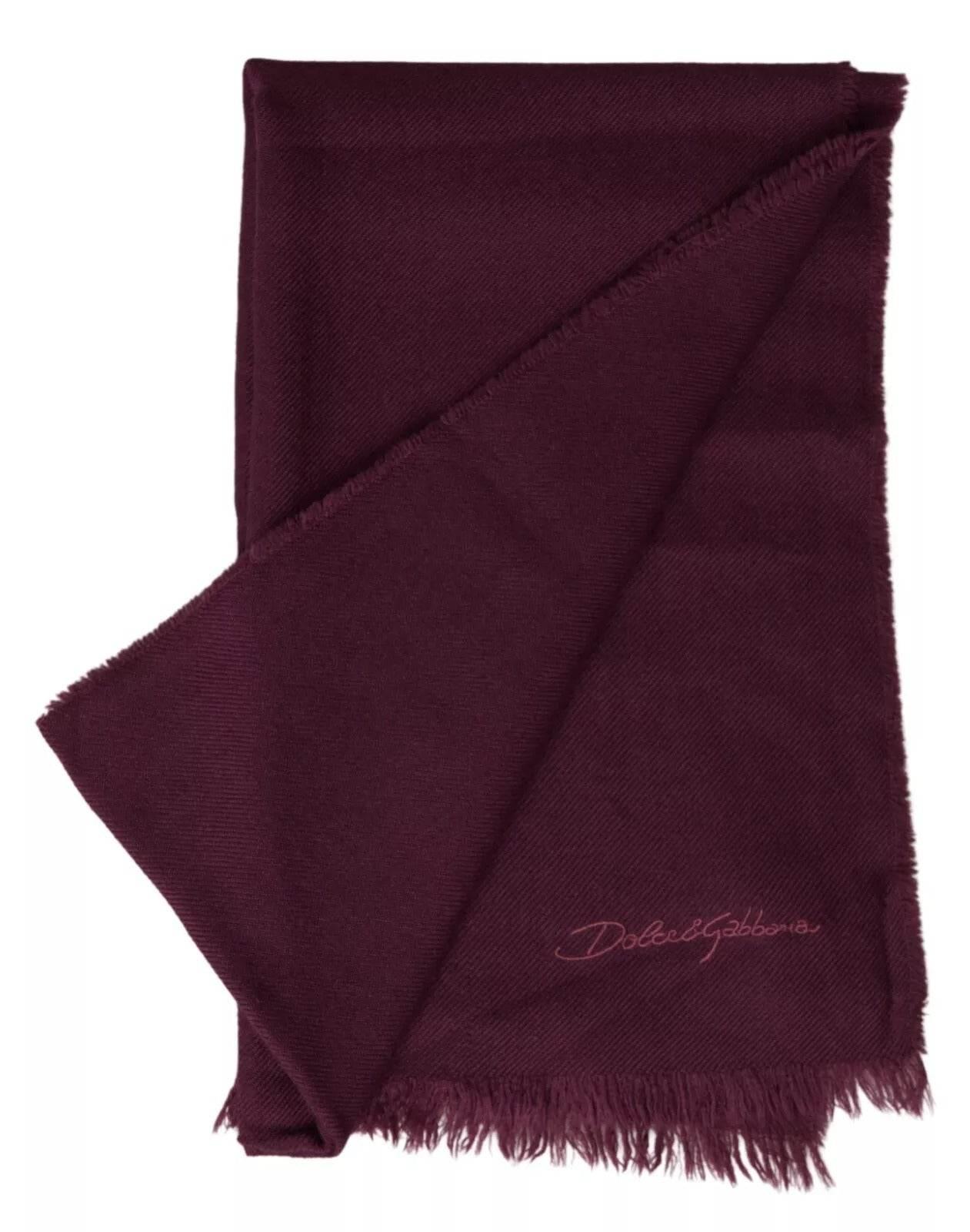 Dolce & Gabbana Purple Cashmere Knit Wrap Shawl Scarf - Hilstor
