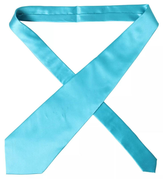 Dolce & Gabbana Light Blue 100% Silk Wide Mens Necktie - Hilstor