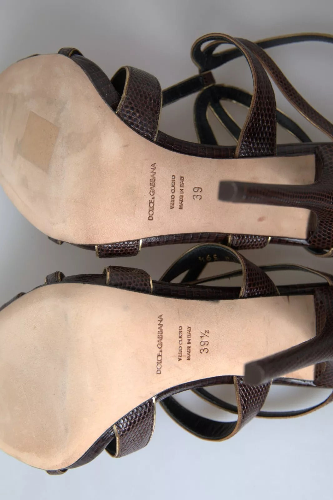 Dolce &amp; Gabbana Brune Ankelrem Stilettohæle Sandaler Sko