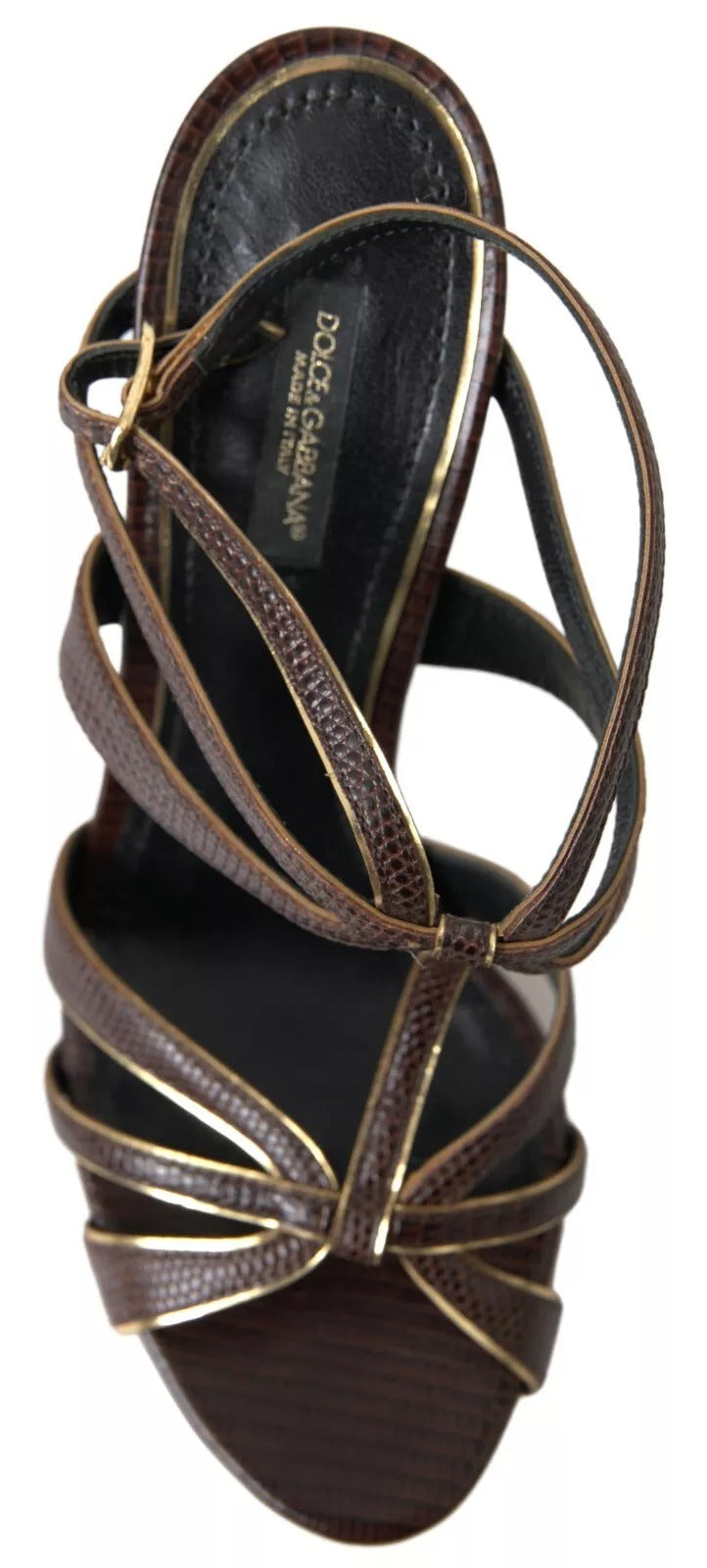 Dolce &amp; Gabbana Brune Ankelrem Stilettohæle Sandaler Sko