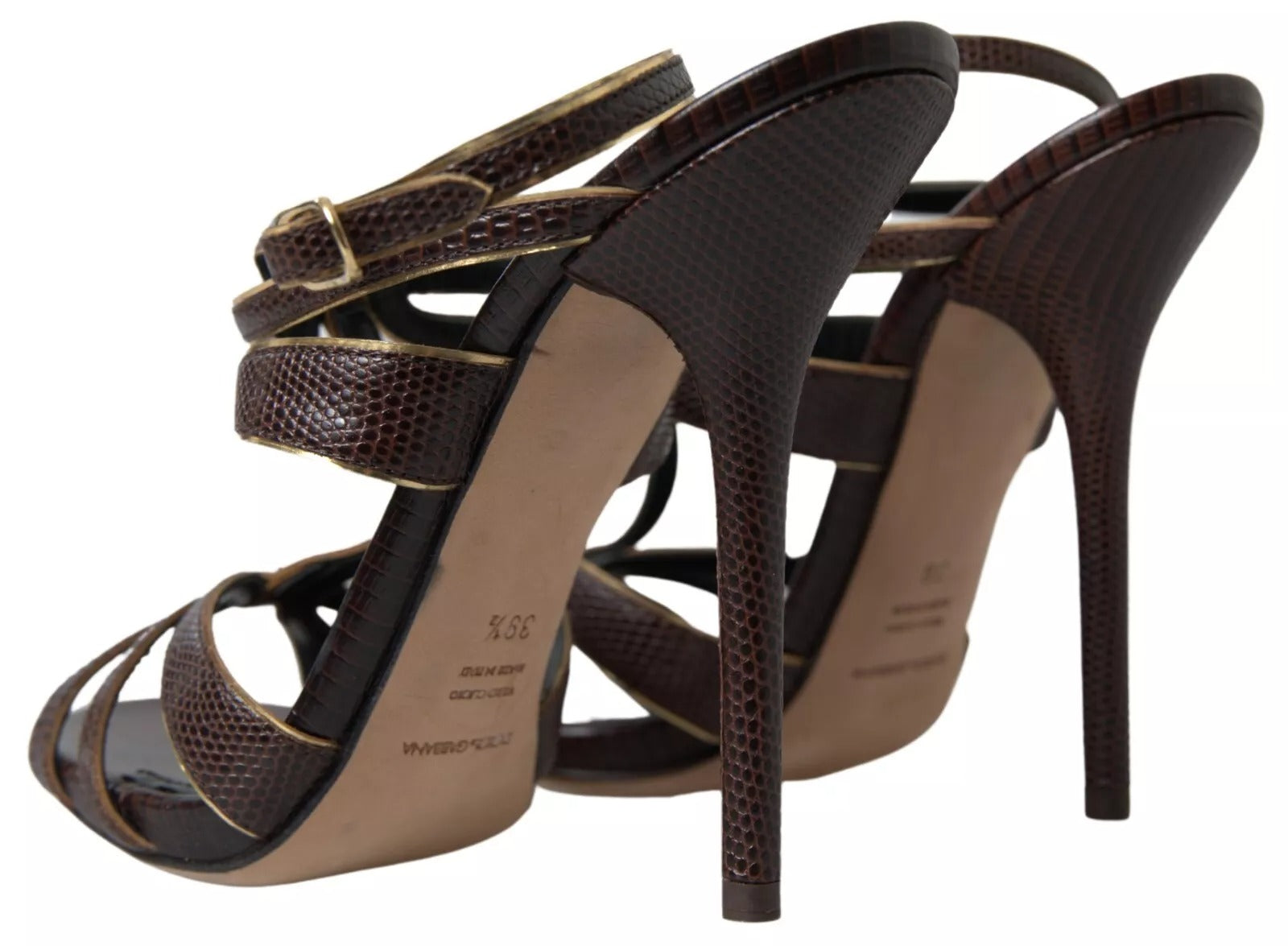 Dolce &amp; Gabbana Brune Ankelrem Stilettohæle Sandaler Sko