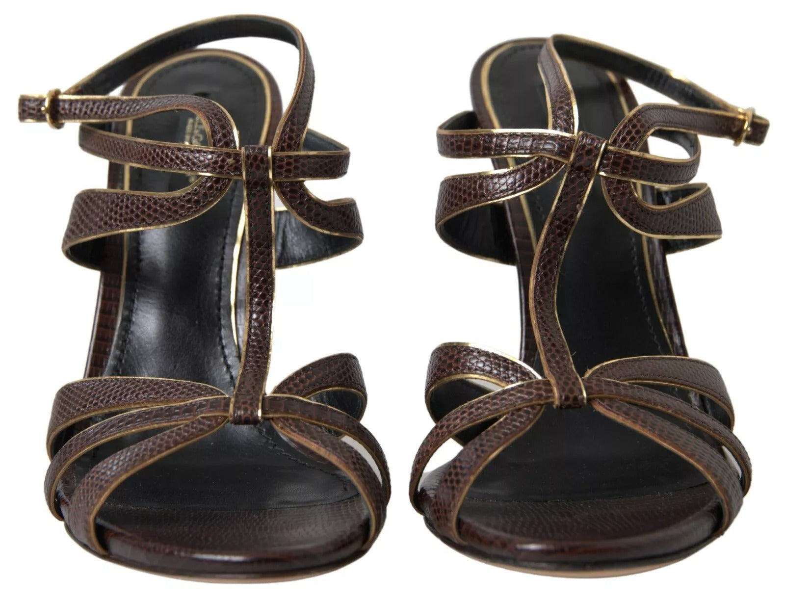Dolce &amp; Gabbana Brune Ankelrem Stilettohæle Sandaler Sko