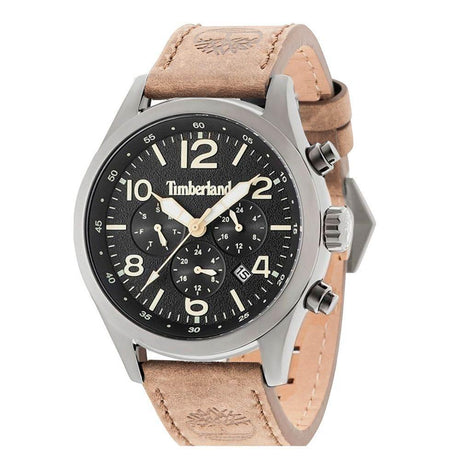 Timberland Black Leather Watch - Hilstor