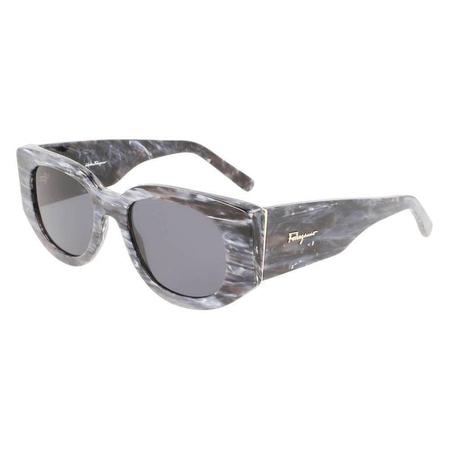 Ferragamo Gray Acetate Sunglasses - Hilstor