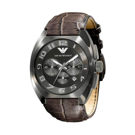 Armani Brown Leather Leather Watch - Hilstor