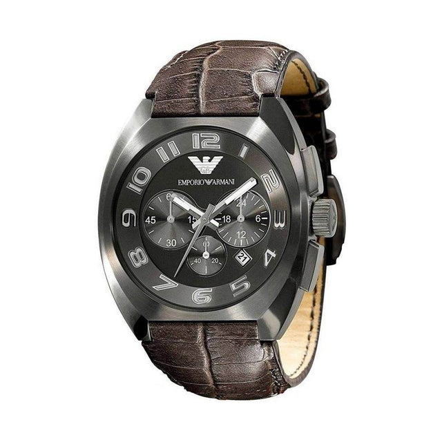 Armani Brown Leather Leather Watch - Hilstor