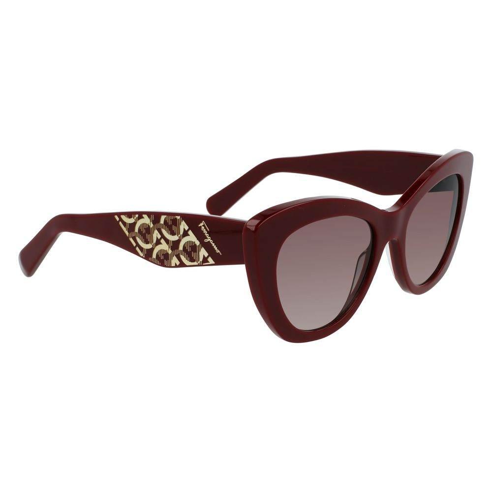 Salvatore Ferragamo Bordeaux Acetate Sunglasses - Hilstor