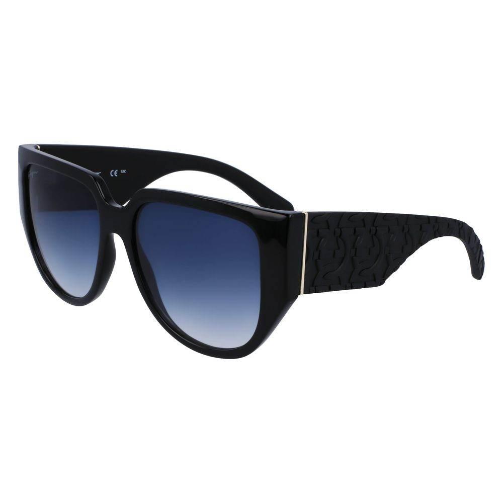 Ferragamo Black Bio Injected Solbriller