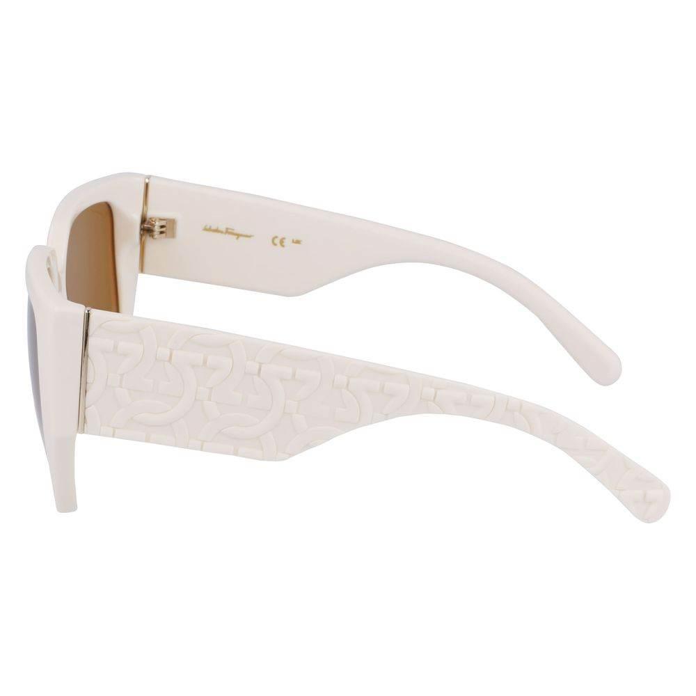 Ferragamo White Bio Injected Sunglasses - Hilstor