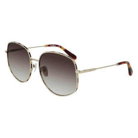 Salvatore Ferragamo Gold Metal Sunglasses - Hilstor