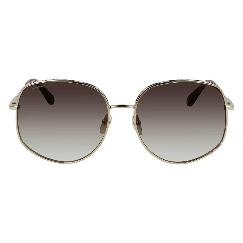 Salvatore Ferragamo Gold Metal Sunglasses - Hilstor