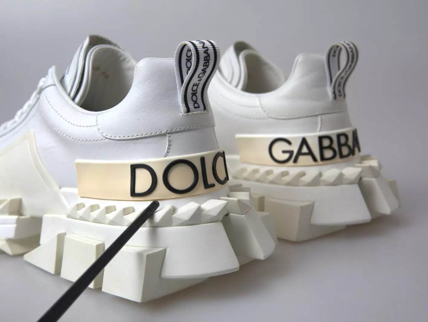 Dolce & Gabbana White Leather Super Queen Women Sneakers - Hilstor